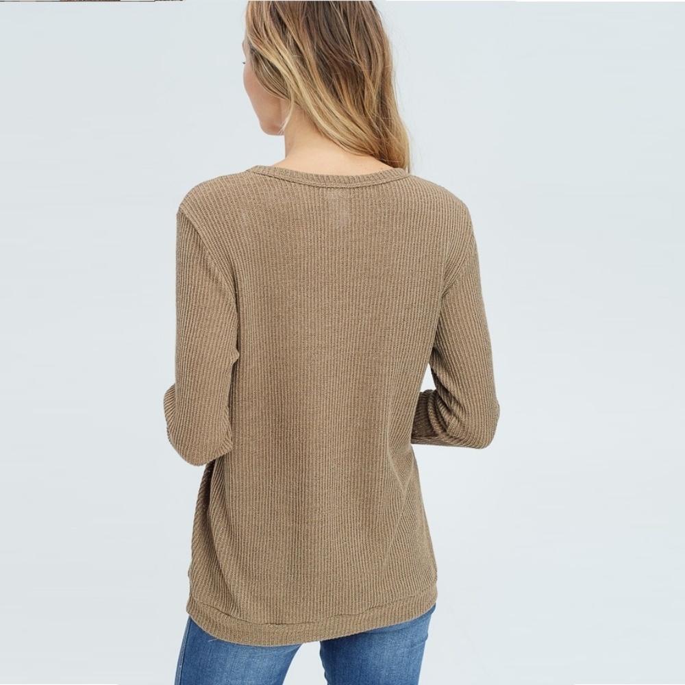 🔃 Mocha Sequin Pocket Top 21003 - Picture 5 of 5